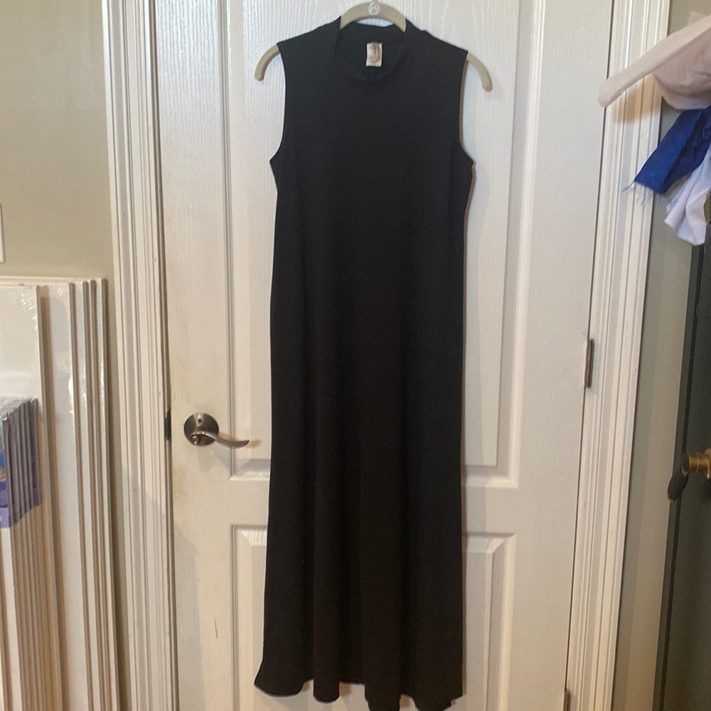 42 Pops Sz S Black mock turtleneck maxi dress NWOT